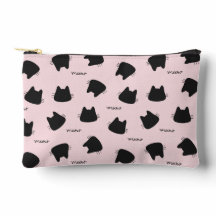 Zwarte kat patroon Roze Meow Kitty