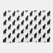 Zwarte Kat Patroonkatten Tekst Witte achtergrond Theedoek (Horizontaal)