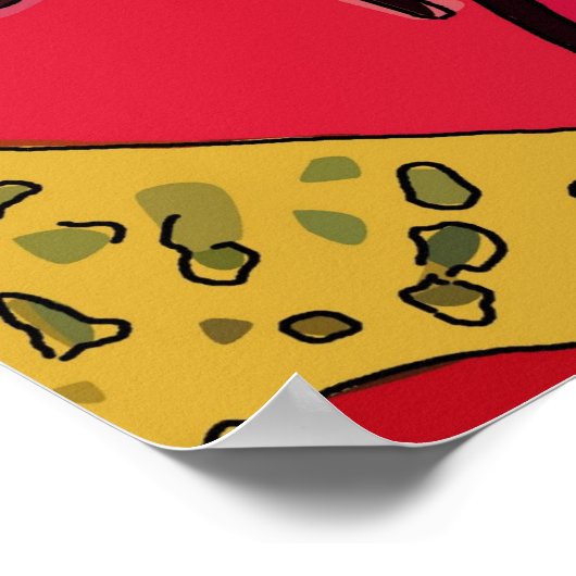 Zwarte kat per tabel poster (Hoek)