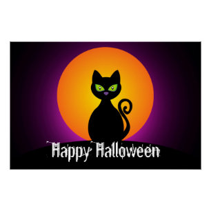Zwarte kat perfect poster