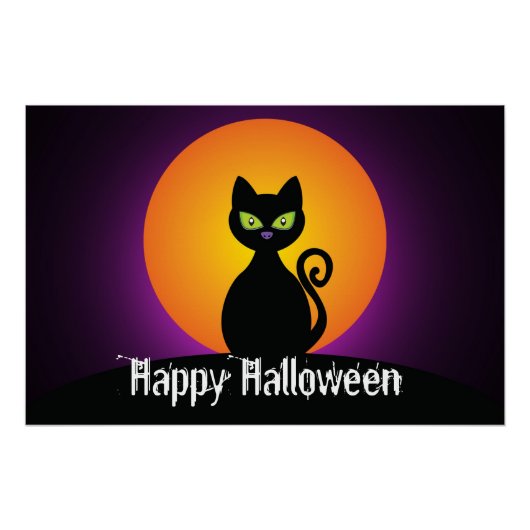 Zwarte kat perfect poster (Voorkant)