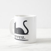 Zwarte Kat Persoonlijk Koffiemok (Voorkant links)
