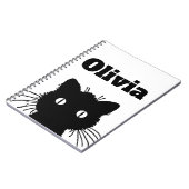 Zwarte kat persoonlijk notitieboek (Linkerzijde)