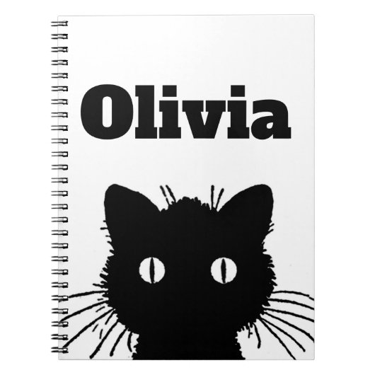 Zwarte kat persoonlijk notitieboek (Voorkant)