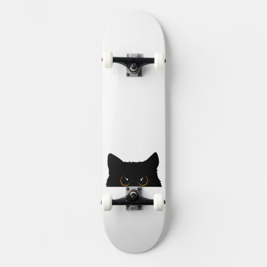 Zwarte kat persoonlijk skateboard (Voorkant)