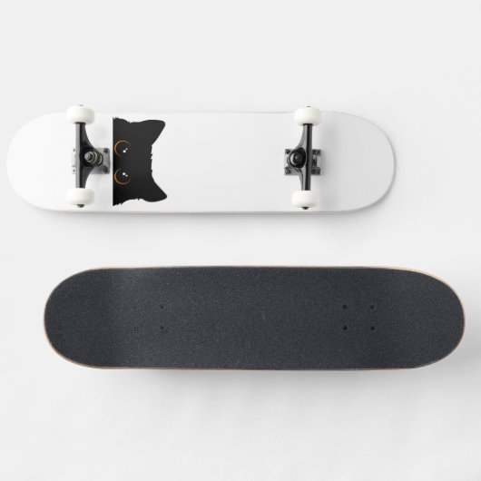 Zwarte kat persoonlijk skateboard (Horizontaal)