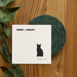 zwarte kat Pet kitten Cocktail servet voor bruilof