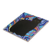 Zwarte kat Pet Vibe Maureen Girard Psychedelic Tegeltje (Zijkant)