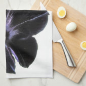 Zwarte kat Petunia gepersonaliseerde keukenhanddoe Theedoek (Quarter Fold)