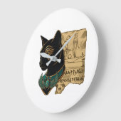 Zwarte Kat Pharao Design Grote Klok (Hoek)