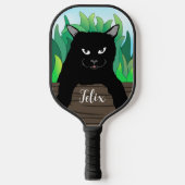 Zwarte kat pickleball paddle (Voorkant)