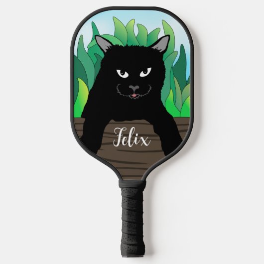 Zwarte kat pickleball paddle (Voorkant)