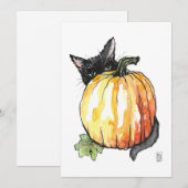 Zwarte kat plat dank je kaart (Voorkant / Achterkant)