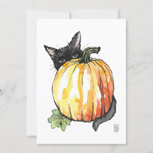 Zwarte kat plat dank je kaart