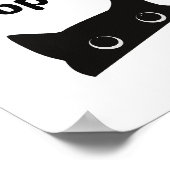 Zwarte kat Poep je retro Poster (Hoek)