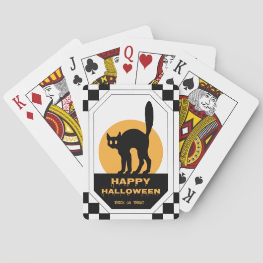 Zwarte kat pokerkaarten (Achterkant)