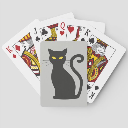 Zwarte kat pokerkaarten (Achterkant)