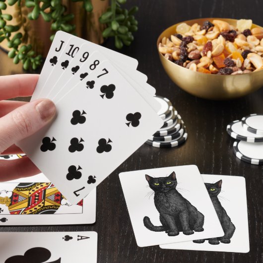 Zwarte kat pokerkaarten (Insitu)