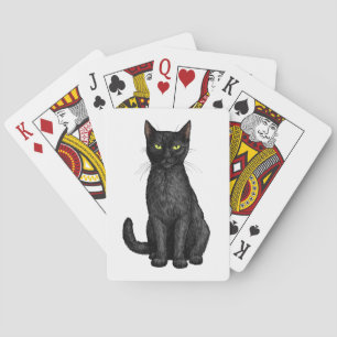Zwarte kat pokerkaarten