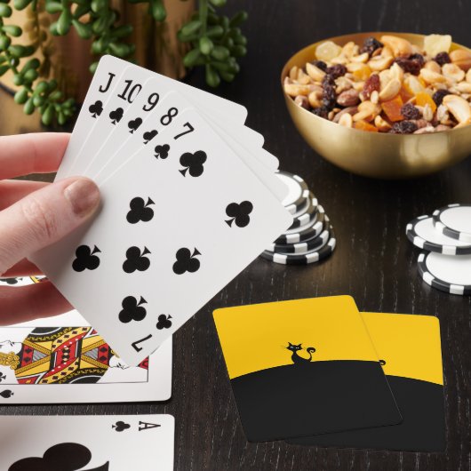 Zwarte kat pokerkaarten (Insitu)