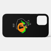 Zwarte kat pompoen Apple iPhone 12 Hoesje (Achterkant (horizontaal))