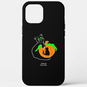 Zwarte kat pompoen Apple iPhone 12 Pro Max Hoesje