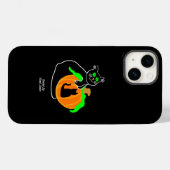 Zwarte kat pompoen Apple iPhone 14 Hoesje (Achterkant (horizontaal))