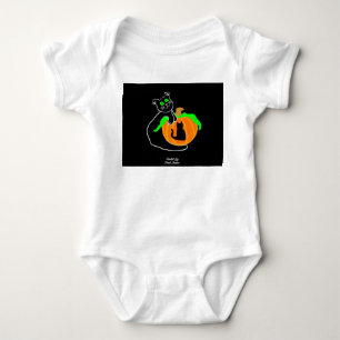 Zwarte Kat Pompoen Baby Jersey Bodysuit