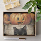  zwarte kat pompoen decoupage tissuepapier (Geschenk)