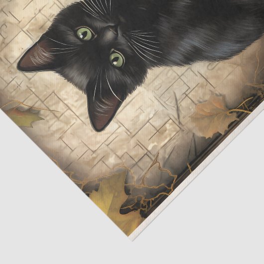  zwarte kat pompoen decoupage tissuepapier (Detail)