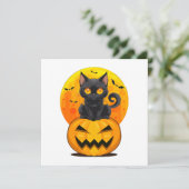 Zwarte Kat Pompoen Halloween Kostuum (Staand voorkant)