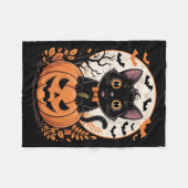 Zwarte Kat Pompoen Halloween Kostuum Herfst Fleece Deken (Voorkant (Horizontaal))