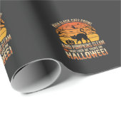 Zwarte Kat Pompoen Halloween Vector Ontwerp Cadeaupapier (Rol Hoek)