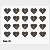 Zwarte Kat Pompoen Halloween Vector Ontwerp Hart Sticker (Vel)