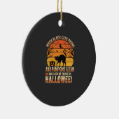 Zwarte Kat Pompoen Halloween Vector Ontwerp Keramisch Ornament (Rechts)