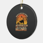 Zwarte Kat Pompoen Halloween Vector Ontwerp Keramisch Ornament (Links)