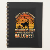 Zwarte Kat Pompoen Halloween Vector Ontwerp Planner (Voorkant)