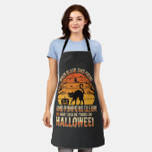 Zwarte Kat Pompoen Halloween Vector Ontwerp Schort (Gedragen)