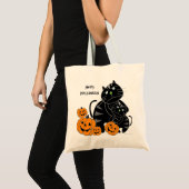 Zwarte Kat Pompoen Happy Halloween Bag 2 Tote Bag (Voorkant (product))
