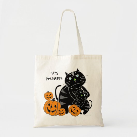 Zwarte Kat Pompoen Happy Halloween Bag 2 Tote Bag (Voorkant)