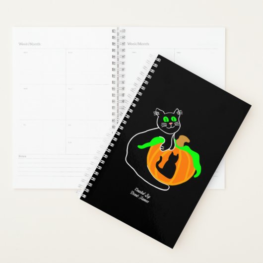 Zwarte Kat Pompoen Kleine Planner (Display)