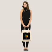 Zwarte Kat Pompoen Kruidenier Canvas tas (Voorkant (model))