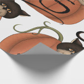 Zwarte Kat Pompoen Letter S Halloween Cadeaupapier