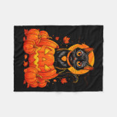 Zwarte Kat Pompoen Maan Halloween Herfst Fleece Deken (Voorkant (Horizontaal))
