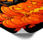 Zwarte Kat Pompoen Maan Halloween Herfst Val Poster (Hoek)