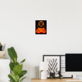 Zwarte Kat Pompoen Maan Halloween Herfst Val Poster (Thuiskantoor)