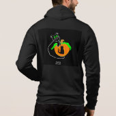 Zwarte kat pompoen Mannen Hoodie (Achterkant)