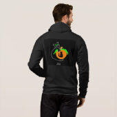 Zwarte kat pompoen Mannen Hoodie (Achterkant volledig)