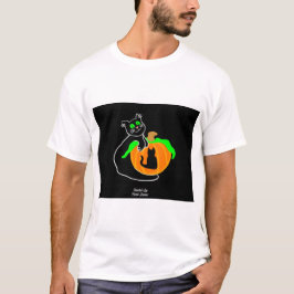 Zwarte kat pompoen Mannen Shirt