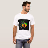 Zwarte kat pompoen Mannen Shirt (Voorkant volledig)